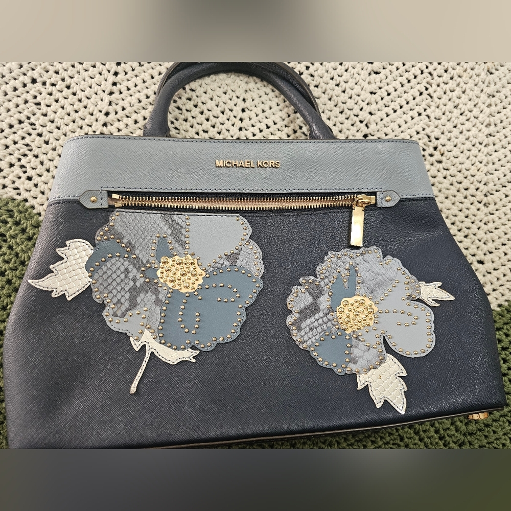 Blue flowered Michael Kors Purse.
